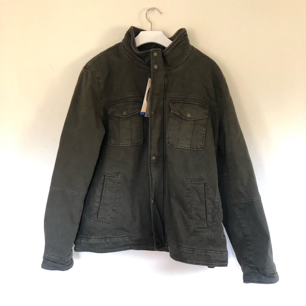 LEVI’S army green zipup Men’s utility jacket Large
